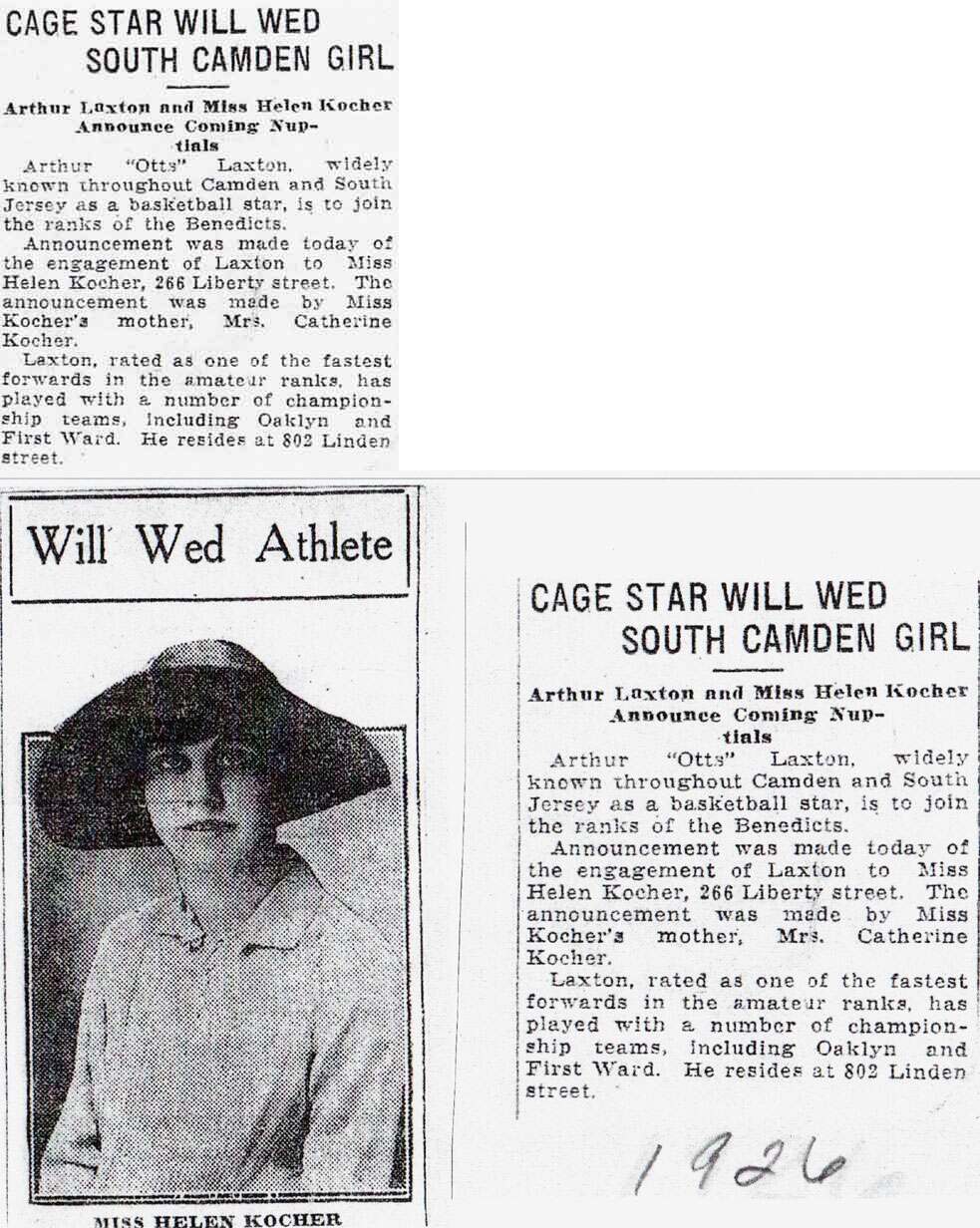 Cage Star Will Wed South Camden Girl - Camden Courier-Post, 1926