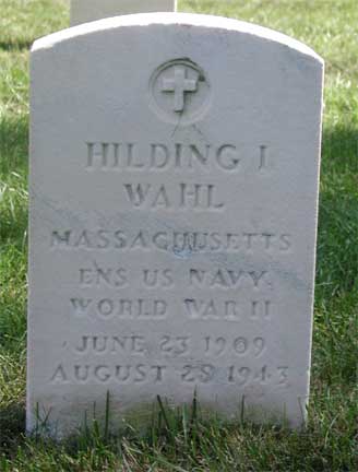 Grave of Ensign Hilding Iver Wahl, Beverly National Cemetery