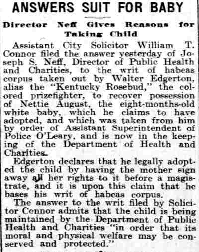 Philadelphia Inquirer, August 6, 1910 — Kentucky Rosebud