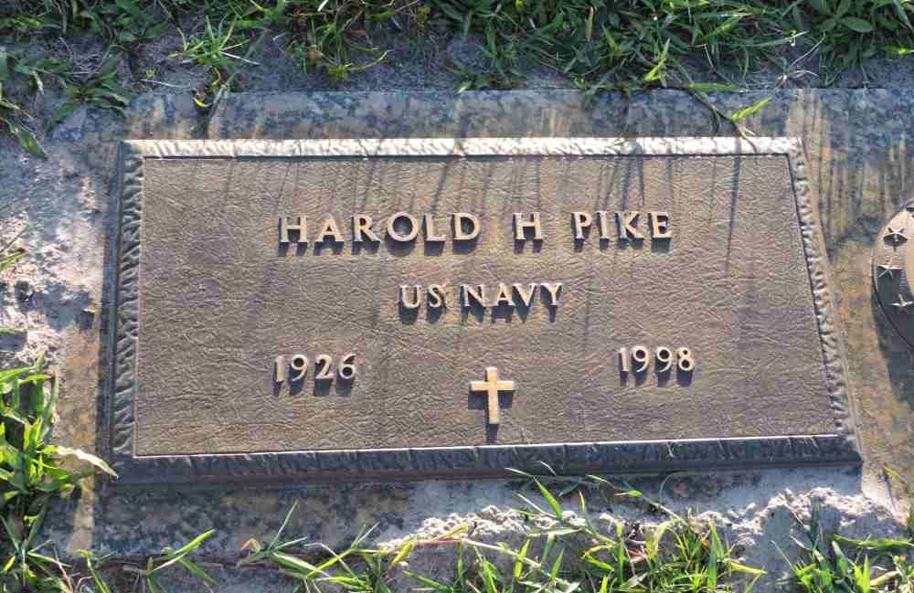 Grave marker of Harold H. Pike, Woodlawn Memorial Park, Gotha, Florida