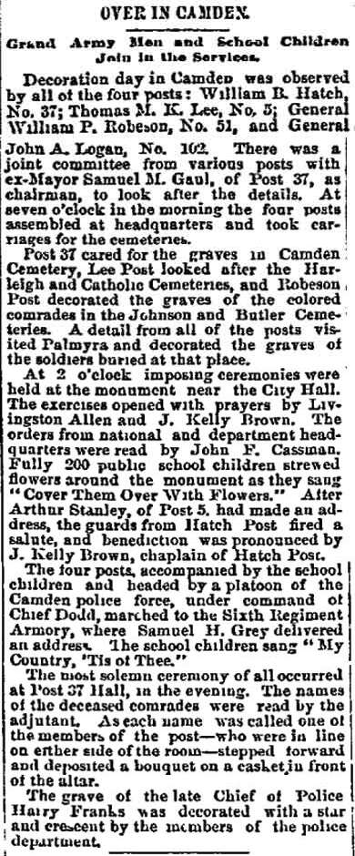 Over in Camden, Philadelphia Inquirer, May 31, 1890