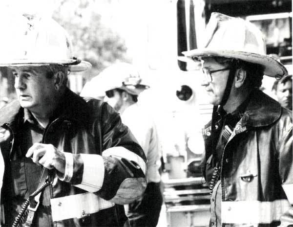 Battalion Chief Anthony Douglas Moffa with Battalion Chief George Kurtyan, 1994
