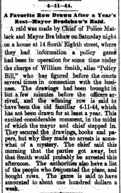 A Favorite Row Drawn After a Year's Rest, Camden Daily Courier, January 4, 1886