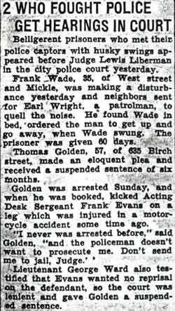 2 Who Fought Police Get Hearings in Court - newspaper clipping