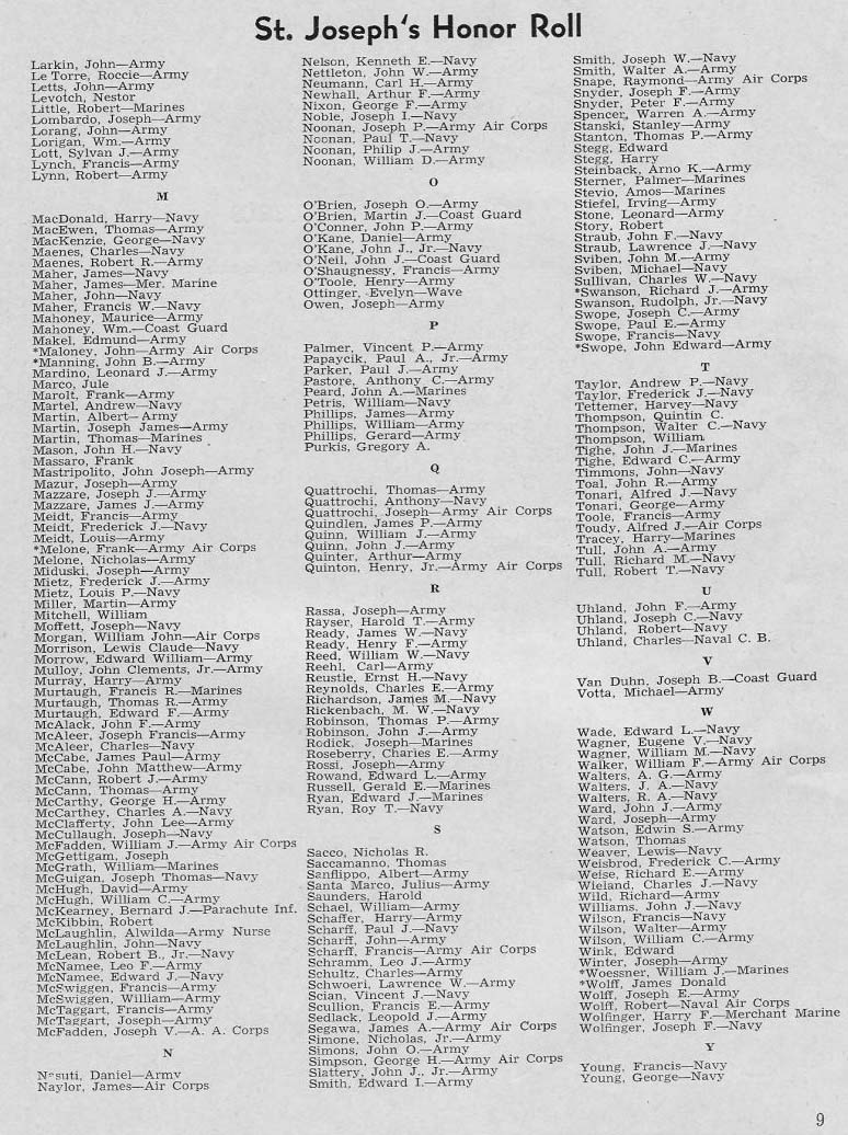 Golden Jubilee Year Book, page 9 — Honor Roll continued