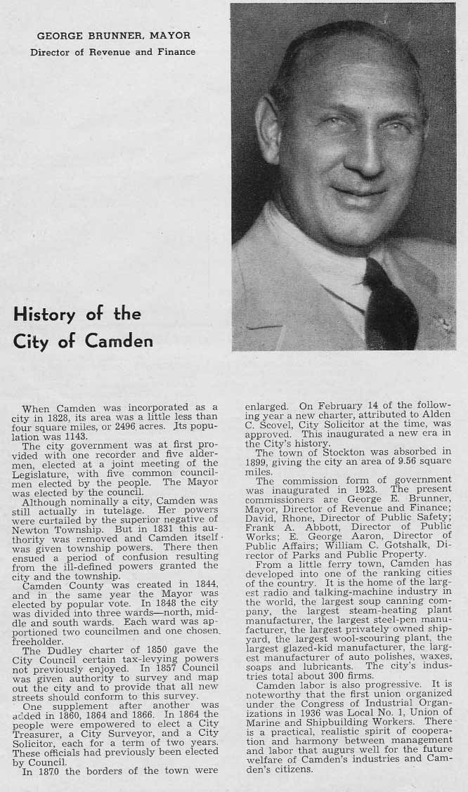 Golden Jubilee Year Book, page 34 — Mayor Brunner and City Commissioners