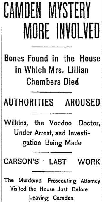 Camden Mystery More Involved newspaper clipping, page 1