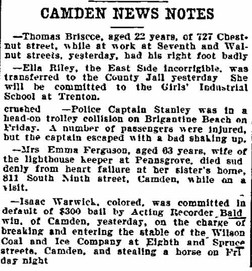 Camden News Notes newspaper clipping