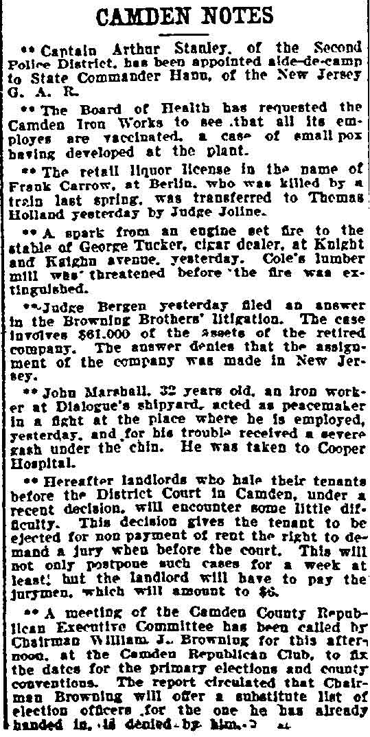 Camden Notes newspaper clipping