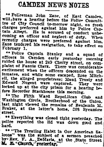 Camden News Notes newspaper clipping