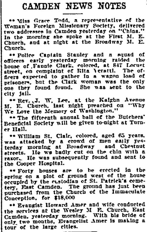 Camden News Notes newspaper clipping