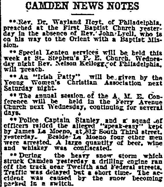 Camden News Notes newspaper clipping
