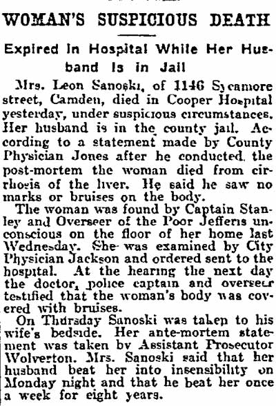 Woman’s Suspicious Death newspaper clipping