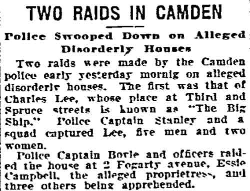 Two Raids in Camden newspaper clipping