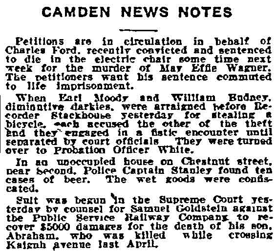 Camden News Notes newspaper clipping