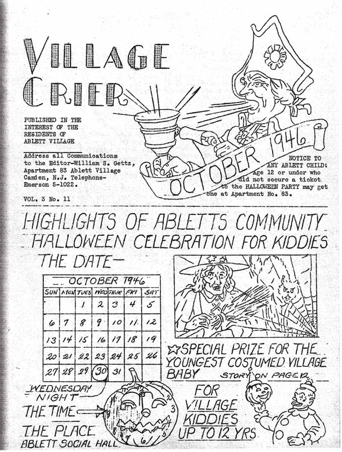 Village Crier, Ablett Village, October 1946, page 1