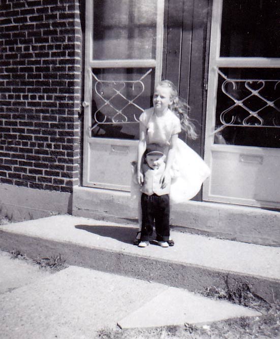 Mary Fritschie with her brother William 'Bill' Fritschie, Ablett Village