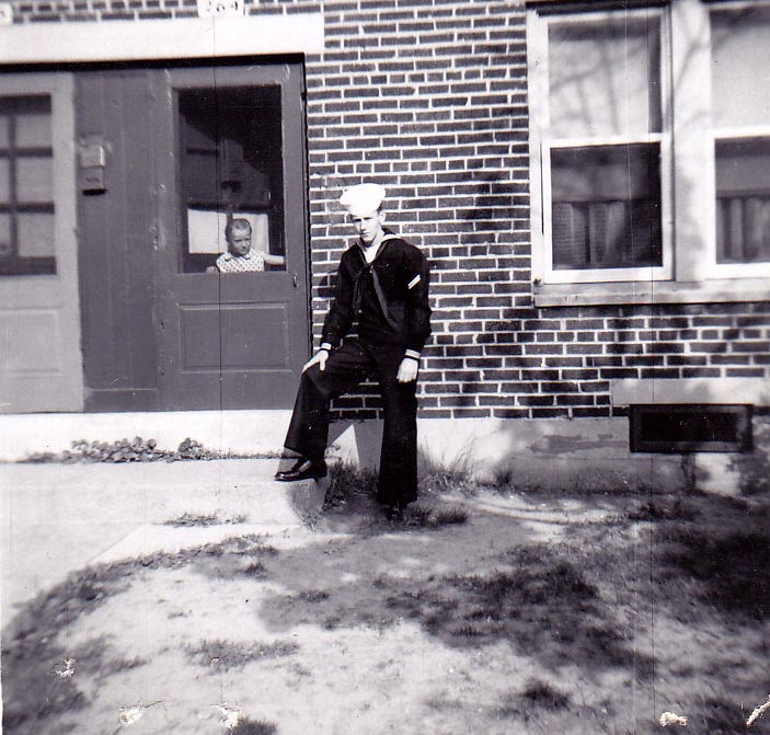 Mary Fritschie with her brother Robert 'Bob' Fritschie, Ablett Village