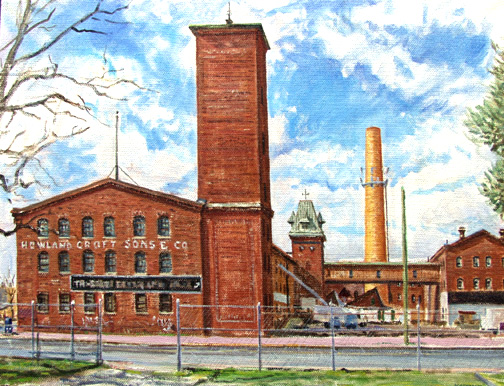Howland Croft, Sons & Co. mill — painting by William M. Hoffman Jr.