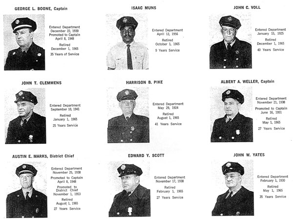 Camden Fire Department retirees honored at the First Annual Retirement Dinner, May 3, 1966