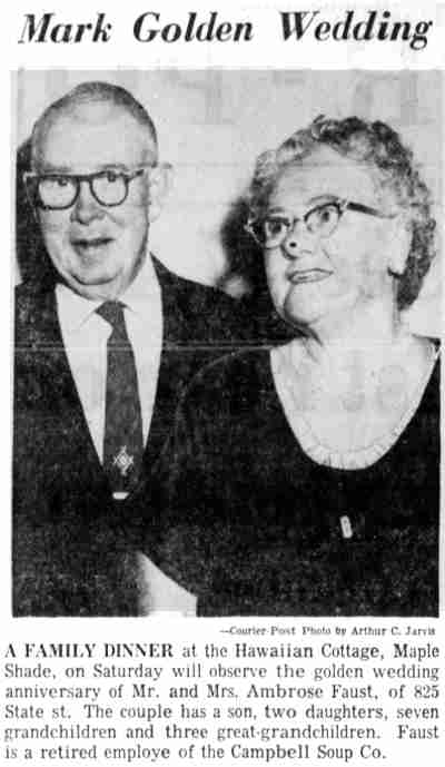 Wesley Faust, Camden Courier-Post, January 28, 1960