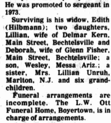 Detail of the Pottstown Mercury continuation column, May 23, 1977