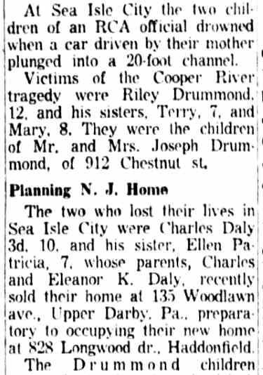 Detail of the Camden Courier-Post page one column, August 12, 1954