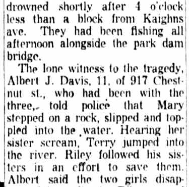 Detail of the Camden Courier-Post page one column, August 12, 1954