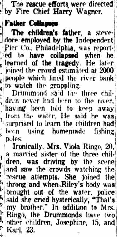Detail of the Camden Courier-Post page 26 continuation column, August 12, 1954