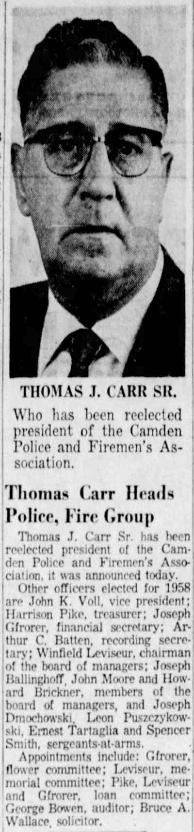 Thomas Carr Heads Police, Fire Group
