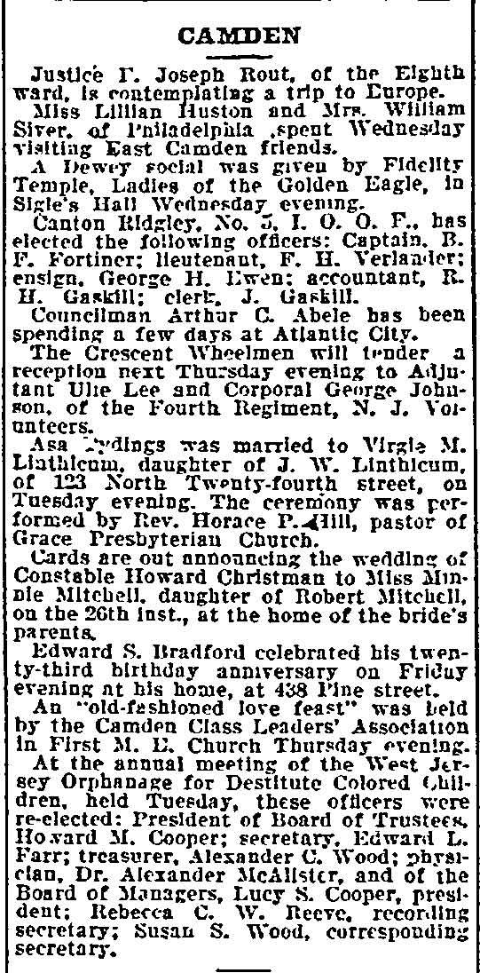 Philadelphia Inquirer, April 16, 1899