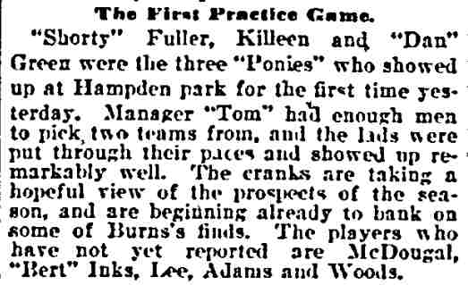 Springfield Massachusetts Republican, April 14, 1897, The First Practice Game