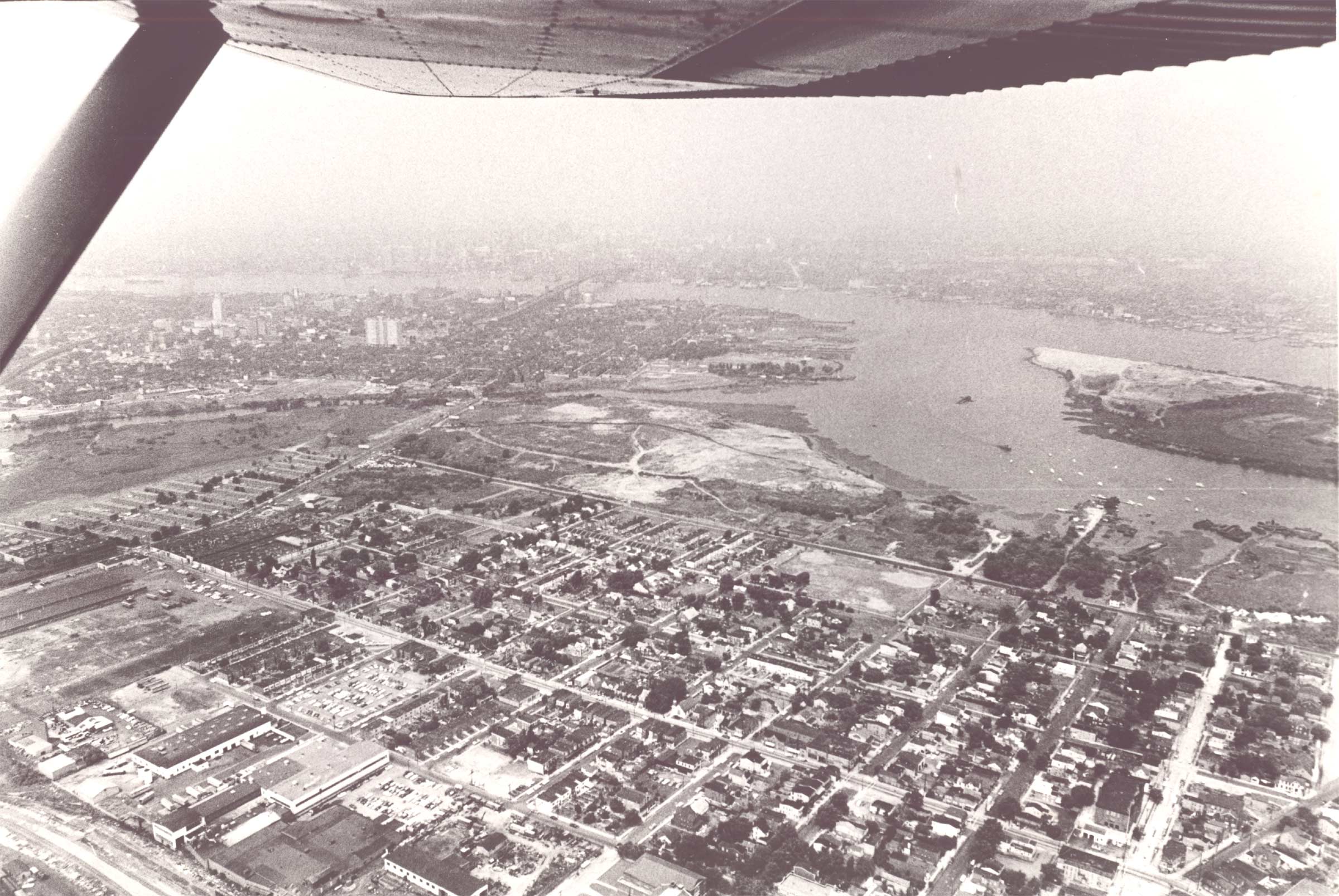1965 aerial view looking west from North 23rd Street and Howell Street