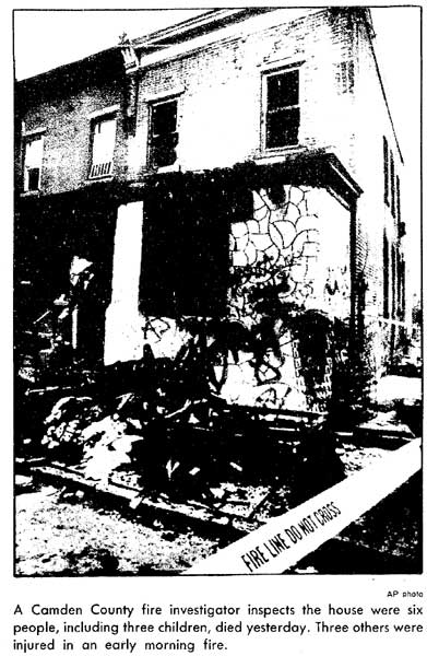 AP photo of the fire-gutted house at 900 North 28th Street, April 21, 1987