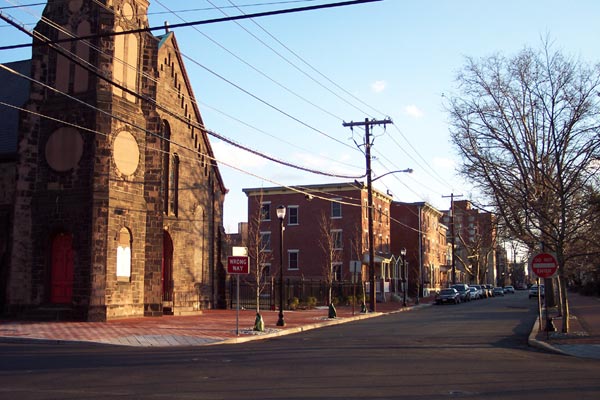 North 2nd Street view south from near Pearl Street, February 2009