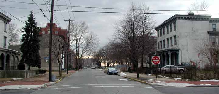 North 2nd Street south from Linden Street, February 7, 2004