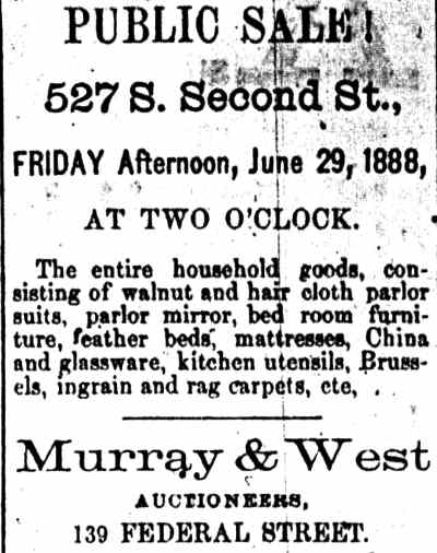527 South 2nd Street, Philadelphia Inquirer, June 29, 1988