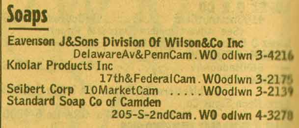 205 South 2nd Street, New Jersey Bell Yellow Pages, 1955