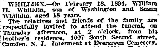 1097 South 2nd Street, Philadelphia Inquirer, February 20, 1994