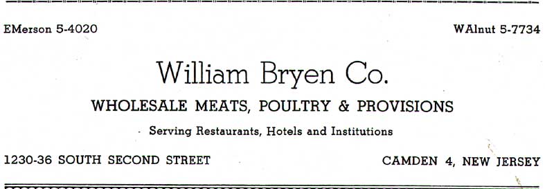 1230–1236 South 2nd Street, banquet program advertisement, 1961