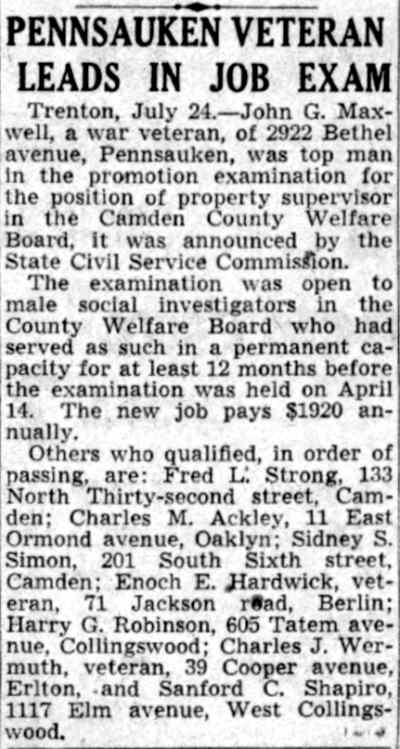 133 North 32nd Street, 1941 newspaper clipping