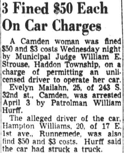 243 South 32nd Street, Camden Courier-Post, April 16, 1953