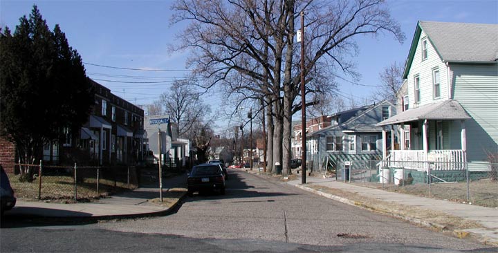 100 block of North 35th Street as seen from Rosedale Avenue, February 22, 2004