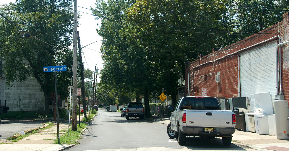 South 36th Street as seen from Federal Street, August 6, 2011