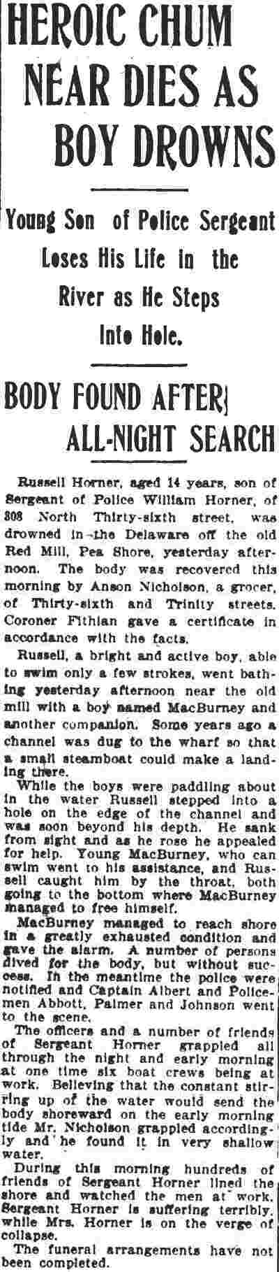 Heroic Chum Near Dies As Boy Drowns