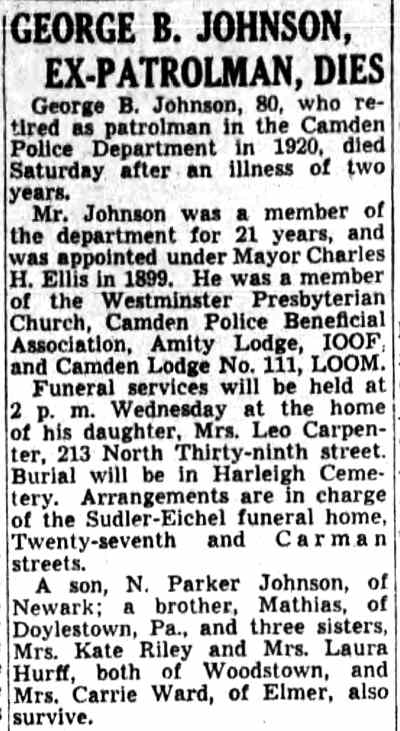George B. Johnson, Ex-Patrolman, Dies