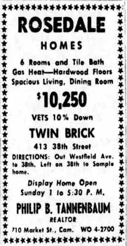 Rosedale Homes advertisement, 413 38th Street