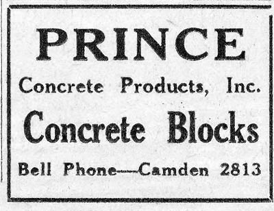 Prince Concrete Products, Inc. advertisement, 212 N. 38th Street