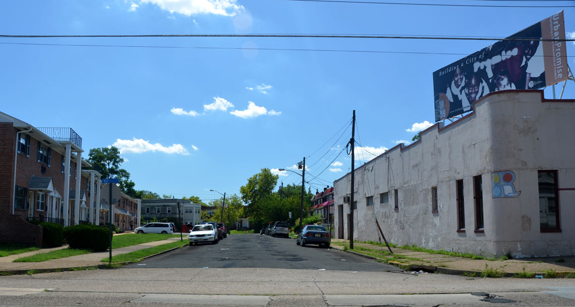 North 38th Street looking south from Federal Street, 2011