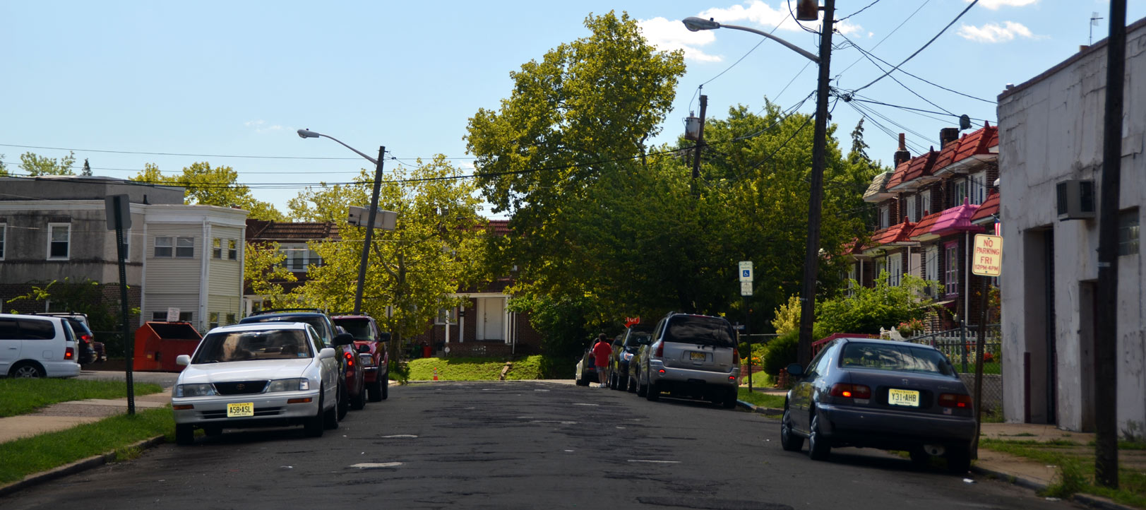 Looking south on North 38th Street from Federal Street, August 2011